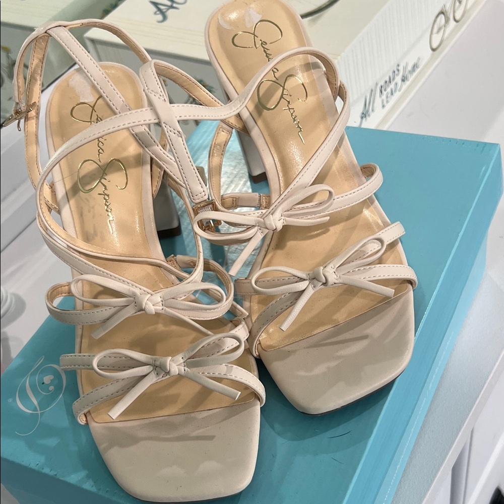 Jessica Simpson Beige Strappy Sandals